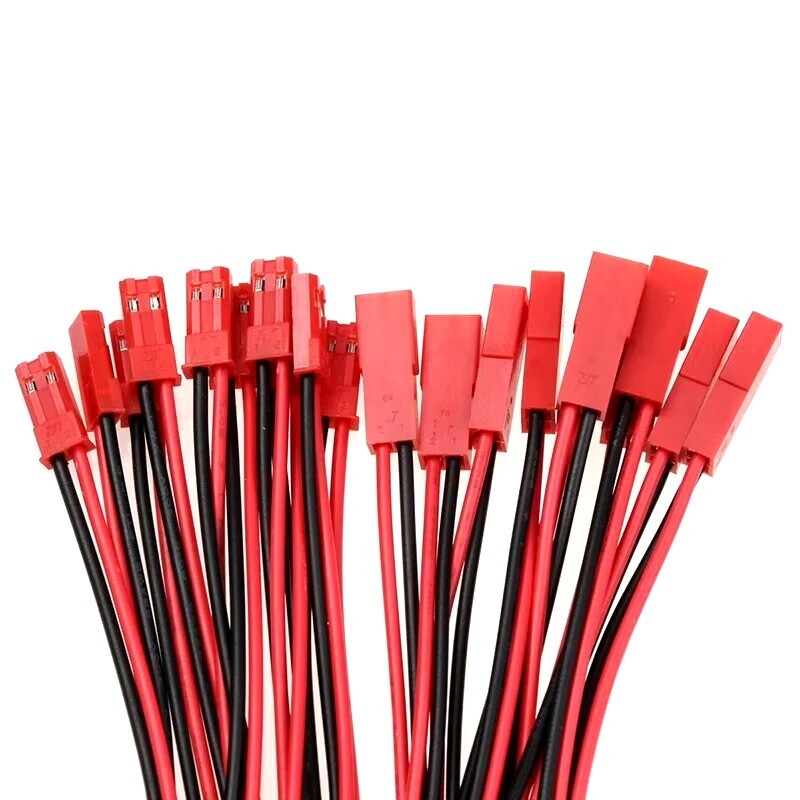 Red 2 Pin JST Plug Socket Connectors 200mm RC Li-Po Battery Leads Cable Wire UK - Dukes Supplies
