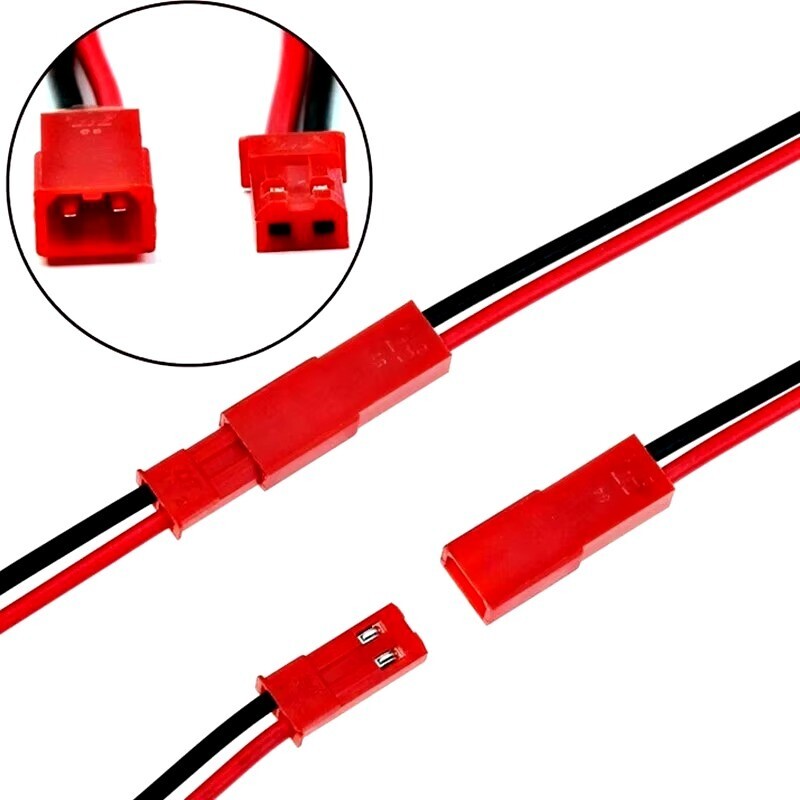 Red 2 Pin JST Plug Socket Connectors 200mm RC Li-Po Battery Leads Cable Wire UK - Dukes Supplies