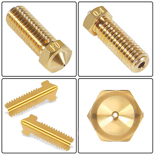 3D Printer M6 Volcano Brass Extruder Nozzle E3D 0.2mm - 0.4mm First Class UK - Dukes Supplies