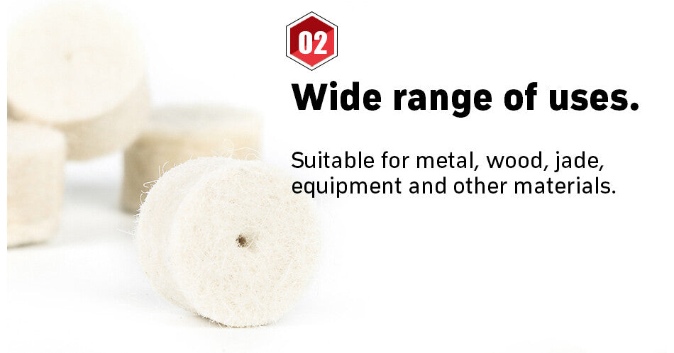16pc Felt Buffing Polishing Wheel Kit With Shank/Mandrel For Rotary Tool Dremel - Dukes Supplies