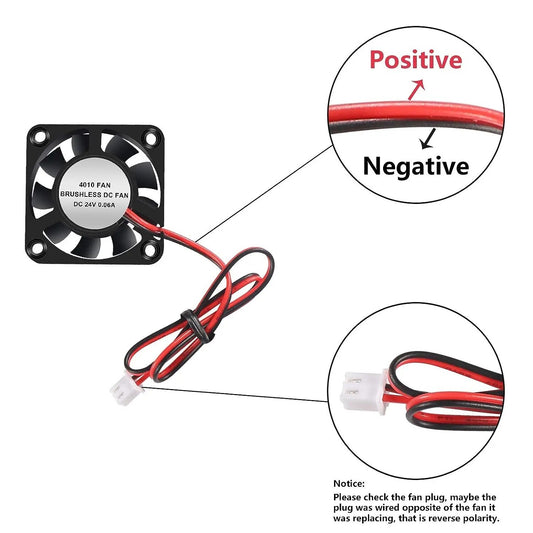 24V DC Brushless Hotend Cooling Fan 4010 40x40x10mm 3D Printer Extruder Ender 3 - Dukes Supplies