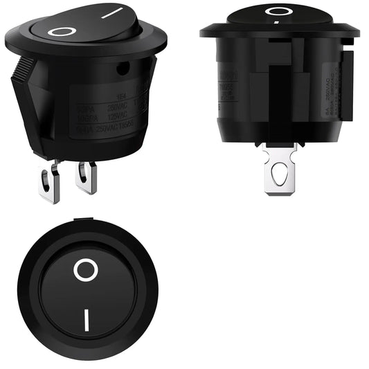 20pcs Mini Round Rocker Switches On/Off 2-Pin 3A 250V for RV Car Boat 15MM - Image 2