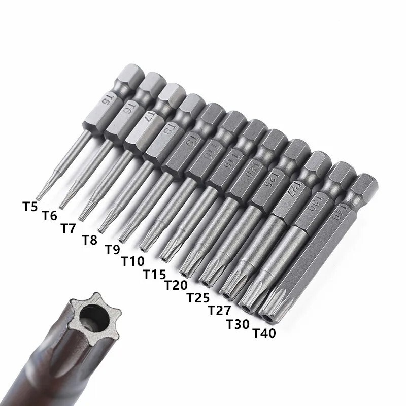 12pc Torx Screwdriver Driver Bit Set Hex Security Magnetic Head 5cm