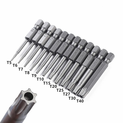 12pc Torx Screwdriver Driver Bit Set Hex Security Magnetic Head 5cm