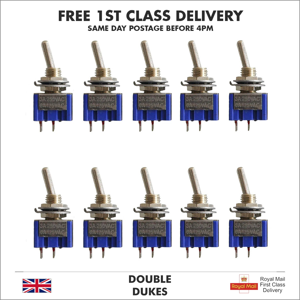 High Quality 2 Pin SPST ON OFF 2 Position Mini Toggle Switch Switches MTS101 - Dukes Supplies