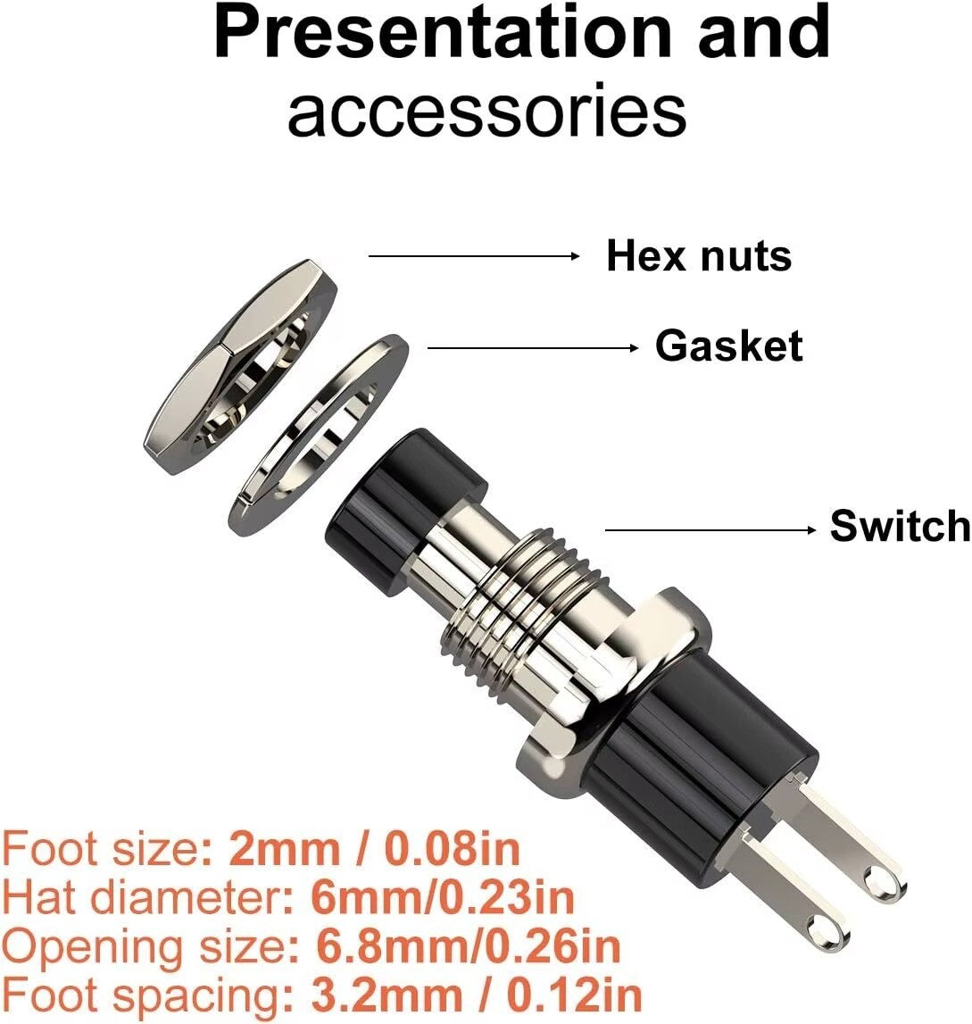 Momentary On Off Push Button Switch SPST 3 Pack Normally Closed Contacts Model - Dukes Supplies