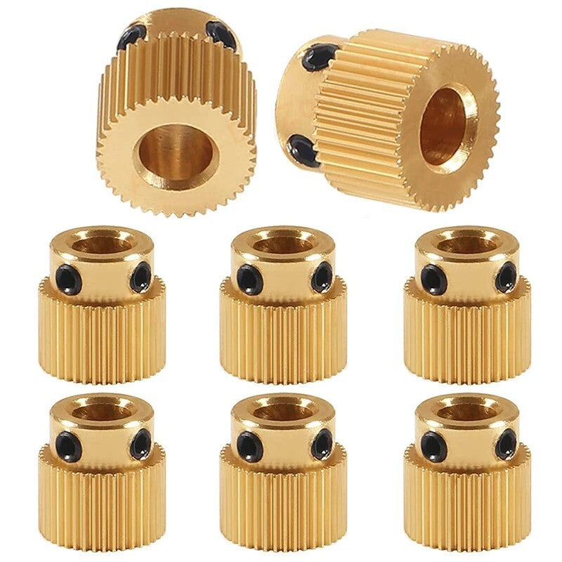 8pcs 3D Printer Accessory Extrusion Wheel Brass Drive Gear 40 Teeth Extruder - Dukes Supplies