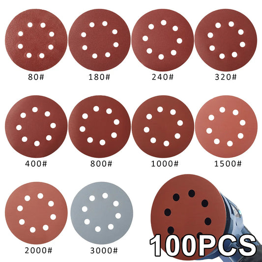 100pc Disc Sanding Pads Paper 5 Inch Round Disc Pad Abrasive Tool | 30-3000 Grit - Dukes Supplies