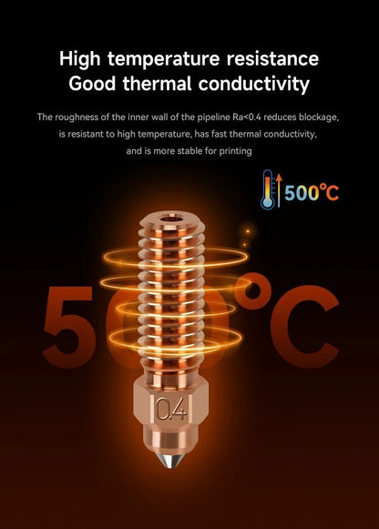 For Creality K1/K1 Max Nozzle Copper 3D Printer Nozzles 0.2-1.0mm 1.75mm - Dukes Supplies