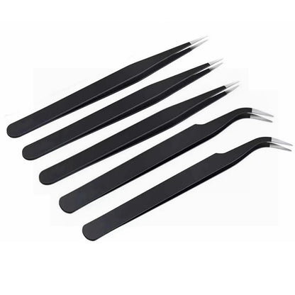 2pcs Stainless Steel Micro Precision Fine Pointed Professional Tweezers DIY Tech - Dukes Supplies