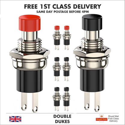 Momentary On Off Push Button Switch SPST 3 Pack Normally Closed Contacts Model - Dukes Supplies