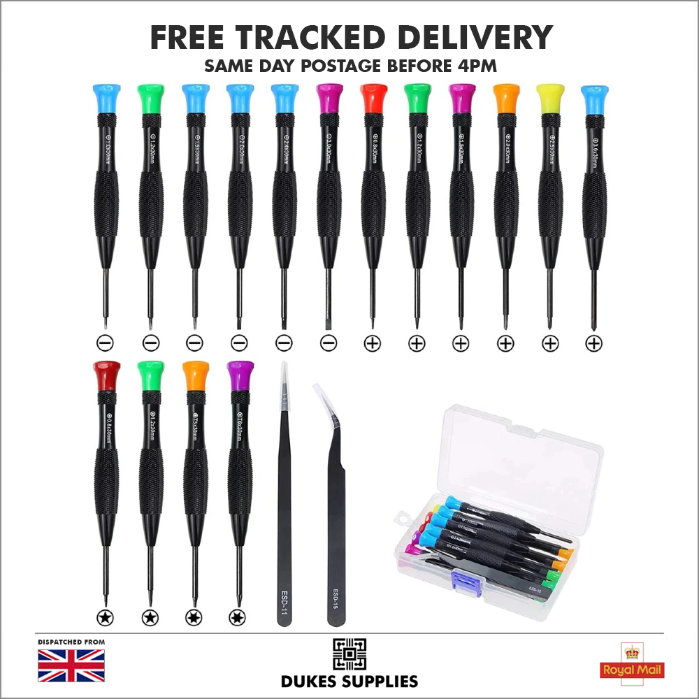 18pc Magnetic Precision Screwdriver Set Watch Phone Glasses Repair Tool Kit - Image 1