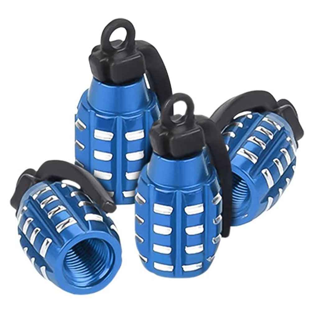 Tyre Valve Dust Caps Grenade Car Bike Motorcycle Alloy BMX MTB X 4 - Dukes Supplies