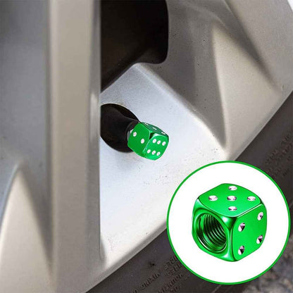 Dice Valve Caps for Cars, Set of 4, Caravans, Motorcycles, BMX - UK Seller - Dukes Supplies