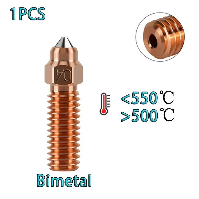 For Creality K1/K1 Max Nozzle Copper 3D Printer Nozzles 0.2-1.0mm 1.75mm - Dukes Supplies