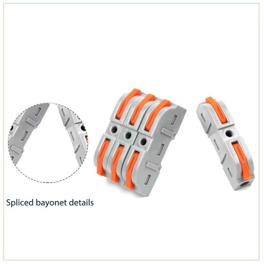 SPRING LEVER TERMINAL BLOCK ELECTRICAL CABLE WIRE CONNECTOR QUICK SPLICE INLINE - Dukes Supplies