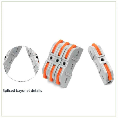 SPRING LEVER TERMINAL BLOCK ELECTRICAL CABLE WIRE CONNECTOR QUICK SPLICE INLINE - Dukes Supplies
