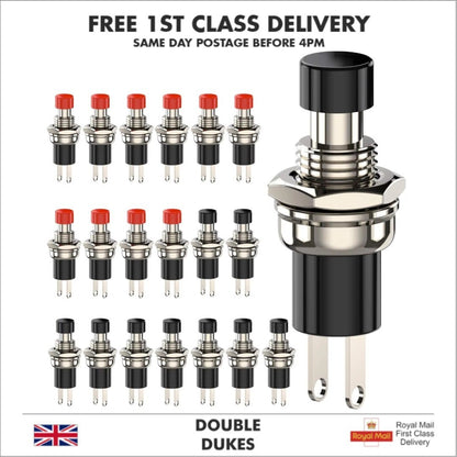 Momentary On Off Push Button Switch SPST 3 Pack Normally Closed Contacts Model - Dukes Supplies