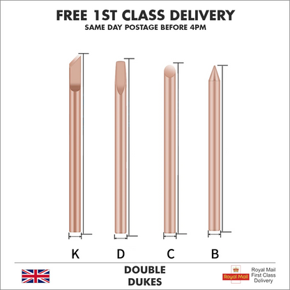 4pc Solder Soldering Iron Tips Pure Copper Replaceable Lead-Free 30W 40W 60W - Dukes Supplies