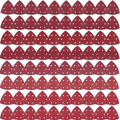 40-400 Grit Triangular Sanding Paper Disc Pad Pack Oscillating Multi Tool Set - Dukes Supplies