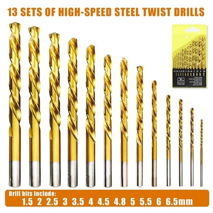 13 Pcs 1.5mm-6.5mm HSS 5% Cobalt Drill Bit Set, for Stainless Steel, Wood, Metal - Image 4
