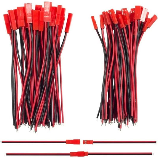 Red 2 Pin JST Plug Socket Connectors 200mm RC Li-Po Battery Leads Cable Wire UK - Dukes Supplies