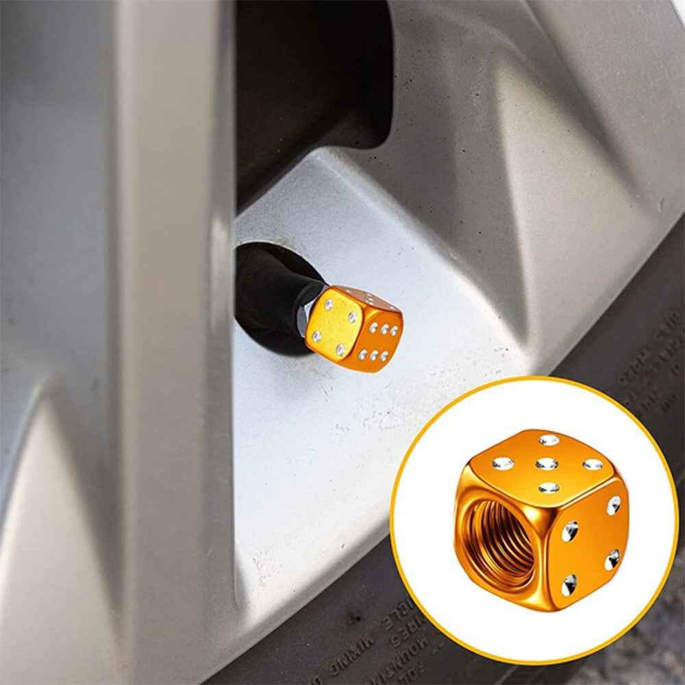 Dice Valve Caps for Cars, Set of 4, Caravans, Motorcycles, BMX - UK Seller - Dukes Supplies