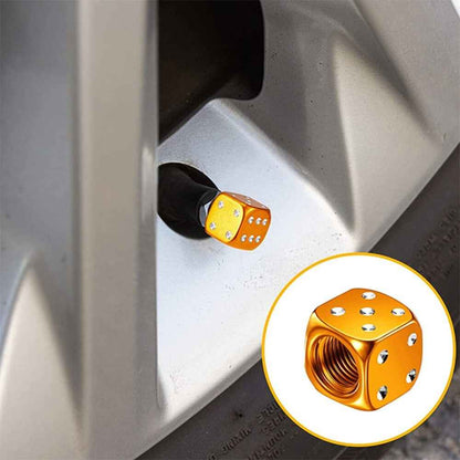 Dice Valve Caps for Cars, Set of 4, Caravans, Motorcycles, BMX - UK Seller - Dukes Supplies