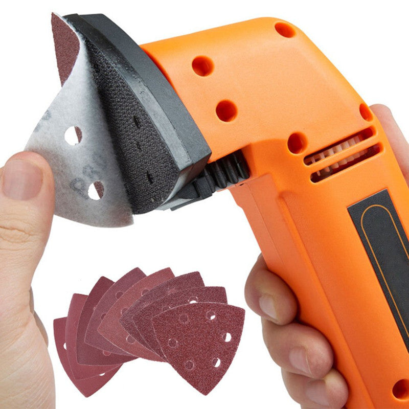 40-320 Grit Triangular Sanding Paper Disc Pad Pack Oscillating Multi Tool Set - Dukes Supplies