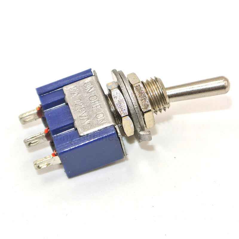 Mini Latching Toggle Switch 3 Pin ON-OFF-ON SPDT 6A 125VAC/3A 250VAC 2-Way DIY - Dukes Supplies