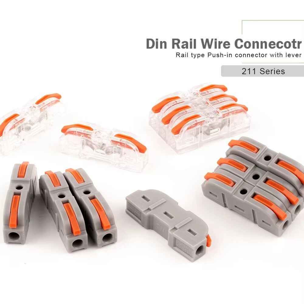 SPRING LEVER TERMINAL BLOCK ELECTRICAL CABLE WIRE CONNECTOR QUICK SPLICE INLINE - Dukes Supplies