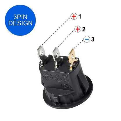 5Pcs 12V ON/OFF LED Round 12v Rocker Toggle Switch Dashboard Boat Van - Dukes Supplies