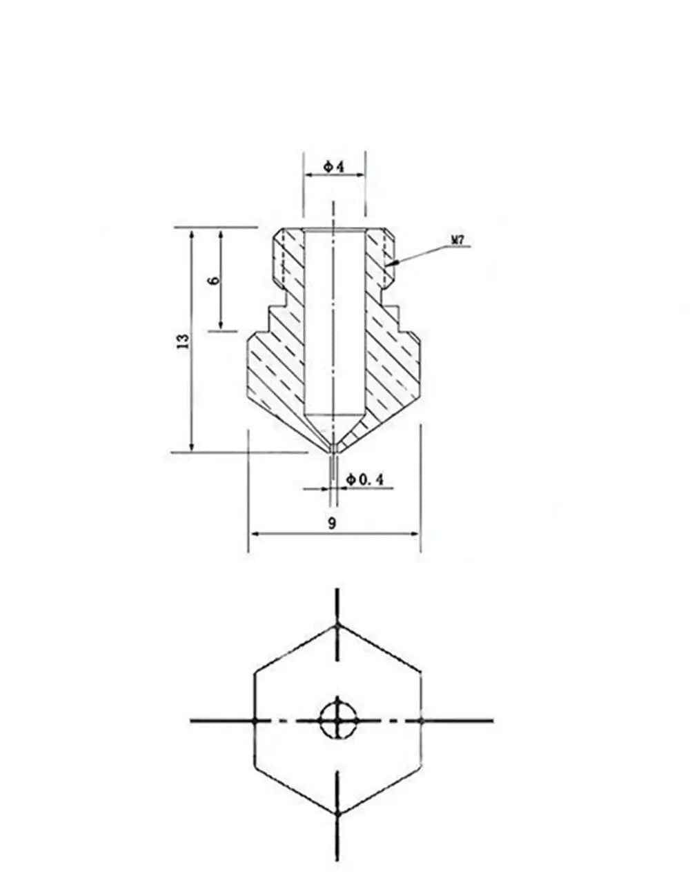 3D Printer Nozzle MK10 M7 Extruder Nozzle 0.4mm Wanhao FlashForge Creator Pro 2 - Dukes Supplies