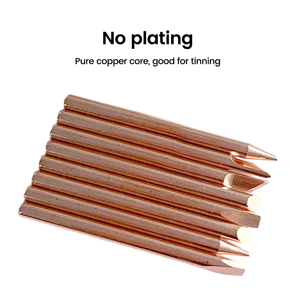 4pc Solder Soldering Iron Tips Pure Copper Replaceable Lead-Free 30W 40W 60W - Dukes Supplies