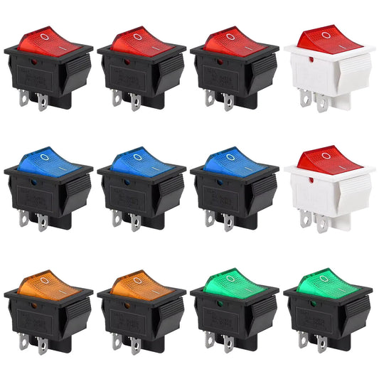 KCD4 2 Position Rectangular Rocker Switch 4 Pin 250V 16A ON OFF Large Heavy Duty - Dukes Supplies