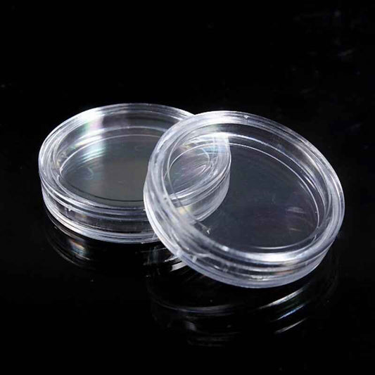 21mm Coin Capsules - 1p Coin Holder Clear Capsules Round Display Case Container - Dukes Supplies