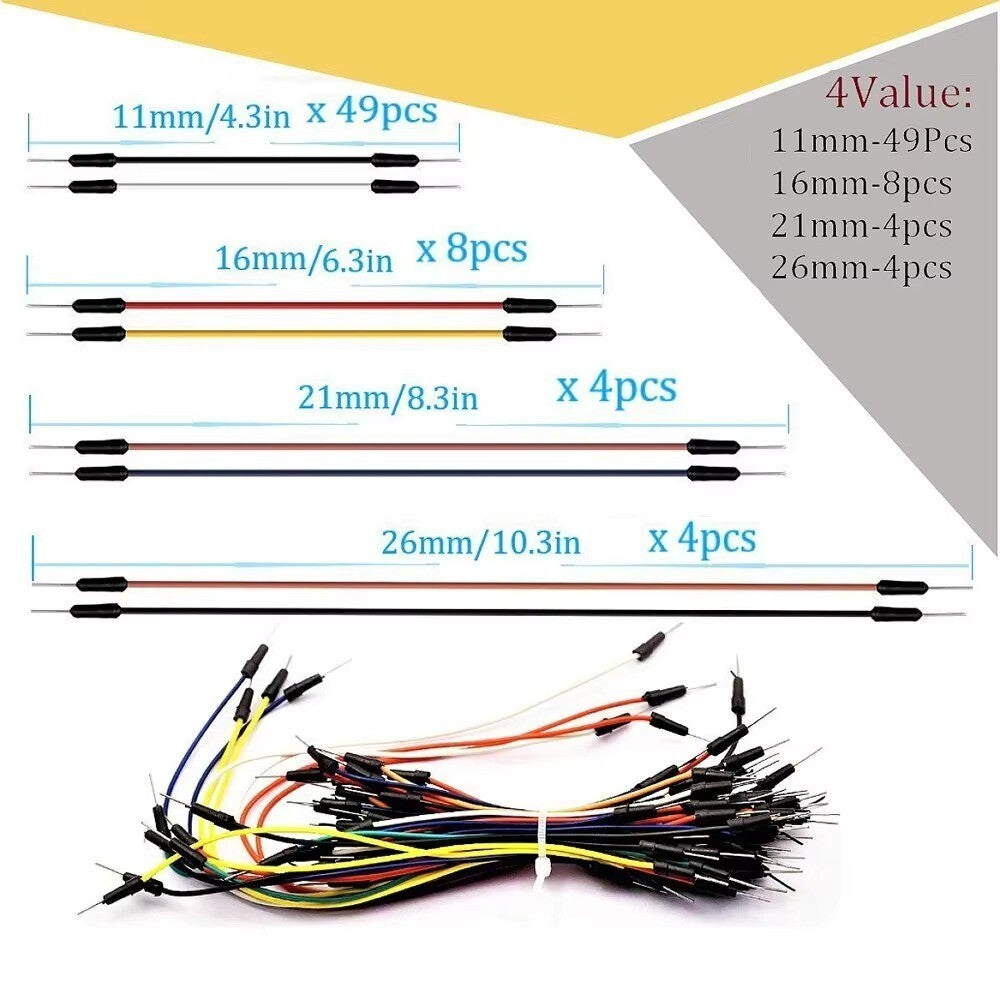 Breadboard Kit: 400pt + 205 Jumper Wires for Arduino/Raspberry Pi Circuits DIY - Dukes Supplies