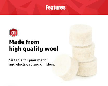 16pc Felt Buffing Polishing Wheel Kit With Shank/Mandrel For Rotary Tool Dremel - Dukes Supplies