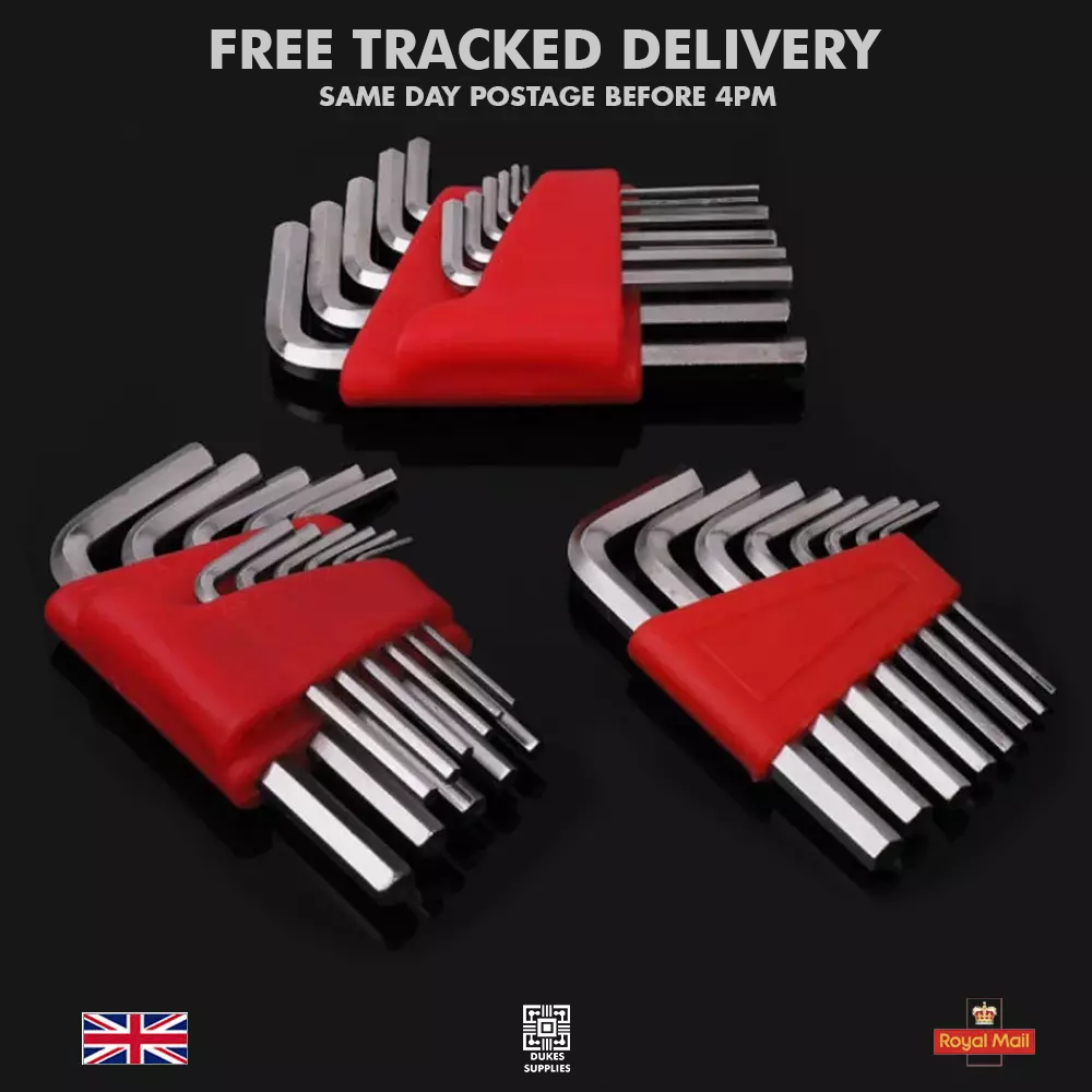 11pc Allen Key Set Metric Hex Key Hexagon Set Wrench with Holder - Image 1