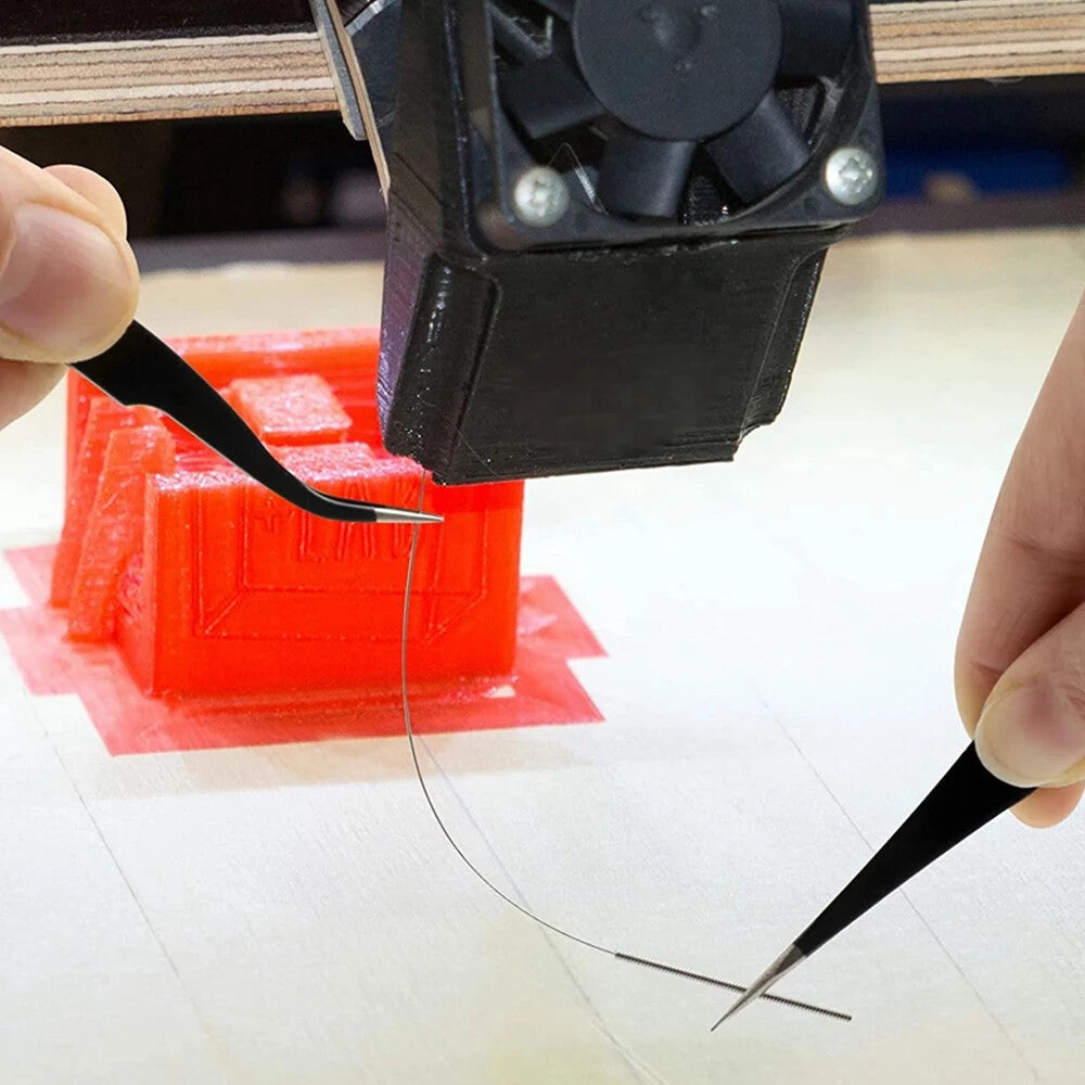 2pcs Stainless Steel Micro Precision Fine Pointed Professional Tweezers DIY Tech - Dukes Supplies