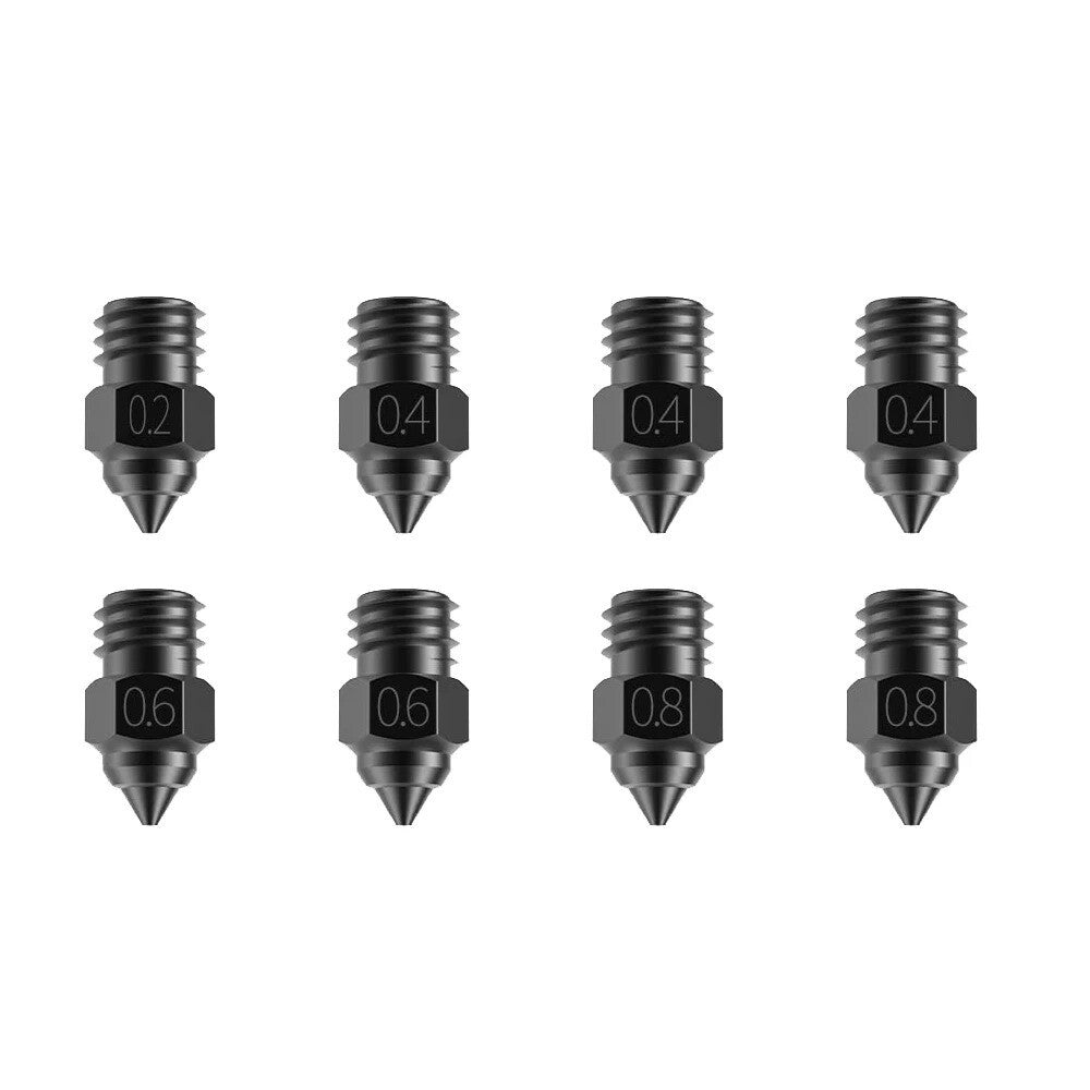 5pc 0.4mm Hardened Steel 3D Printer Nozzle Pointed MK8 CR-10 Ender 3 Anet A8 m6 - Dukes Supplies