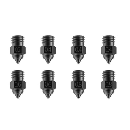 5pc 0.4mm Hardened Steel 3D Printer Nozzle Pointed MK8 CR-10 Ender 3 Anet A8 m6 - Dukes Supplies