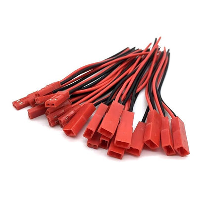Red 2 Pin JST Plug Socket Connectors 200mm RC Li-Po Battery Leads Cable Wire UK - Dukes Supplies