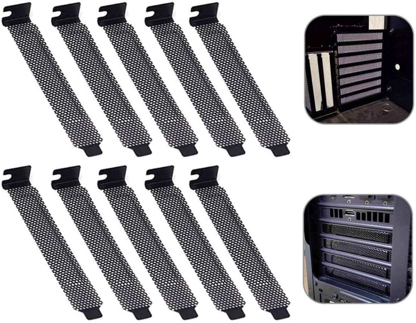 PC Computer PCI Slot Cover Blanking Off Plates | Mesh Design for Ventilation - Dukes Supplies