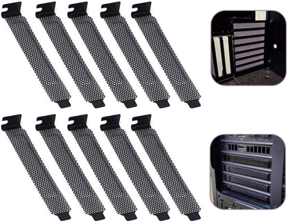 PC Computer PCI Slot Cover Blanking Off Plates | Mesh Design for Ventilation - Dukes Supplies