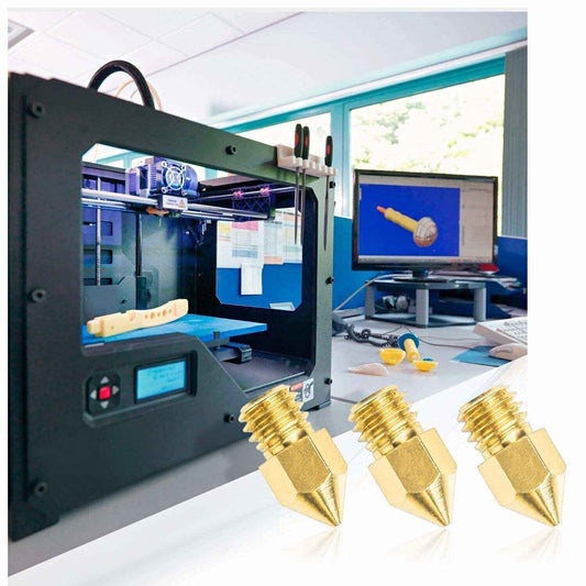 3D Printer Nozzle MK8 Brass Extruder 0.2mm - 1.0mm Creality Ender CR-10 makerbot - Dukes Supplies