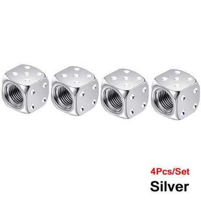 Dice Valve Caps for Cars, Set of 4, Caravans, Motorcycles, BMX - UK Seller - Dukes Supplies
