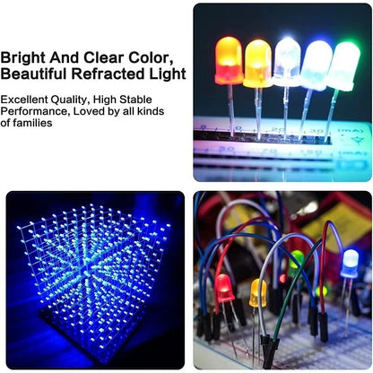 200pcs LED Diodes 3/5mm LED Light Emitting Bulb Lamp, Science, DIY, Electronics - Dukes Supplies