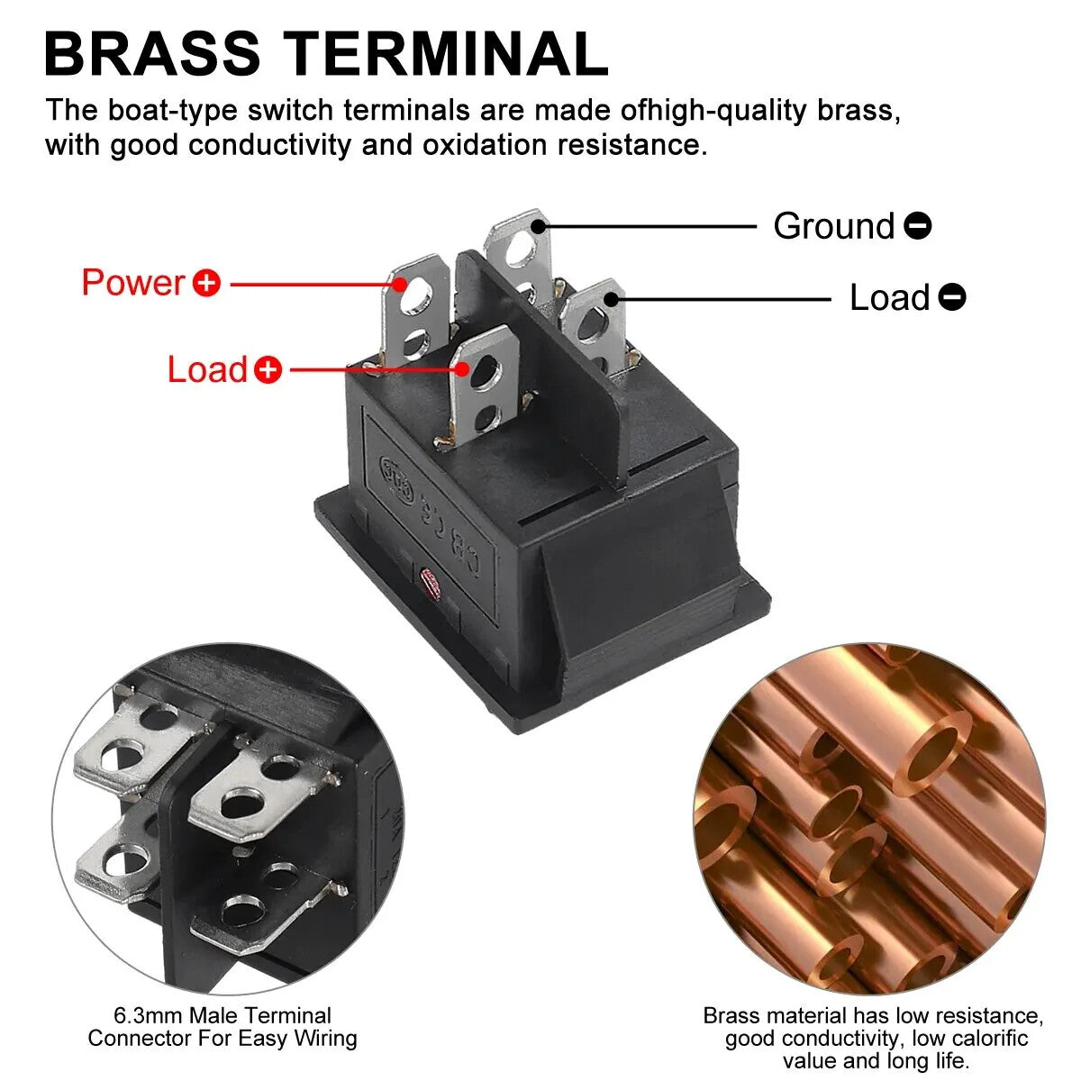 KCD4 2 Position Rectangular Rocker Switch 4 Pin 250V 16A ON OFF Large Heavy Duty - Dukes Supplies