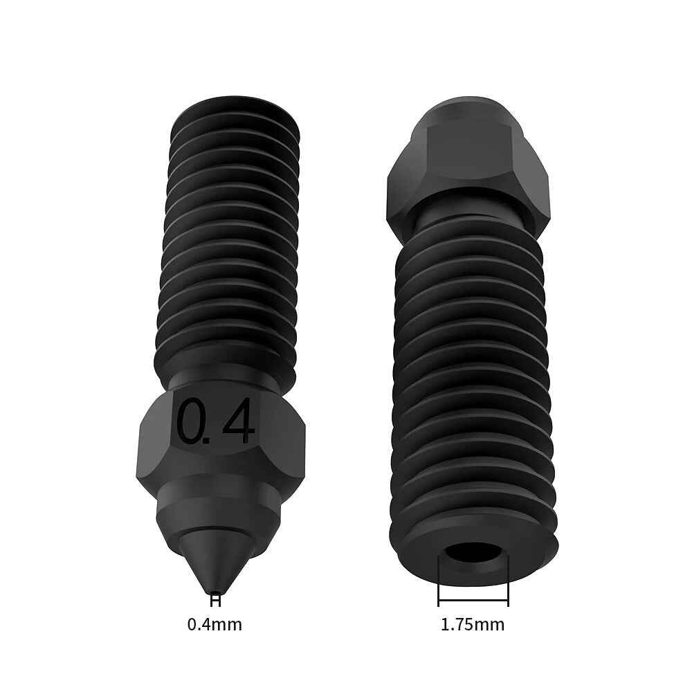 Creality K1/K1 Max CR-M4 Nozzle Hardened Steel 0.2mm-1.2mm 3D Printer M6 Thread - Dukes Supplies
